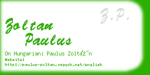 zoltan paulus business card